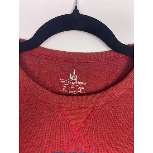 Disneyland Resort Red Crewneck Sweatshirt Mickey Vintage Style Size Medium - Picture 4 of 9
